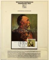 Hamburgi postaügyi kongresszus hivatalos albuma, benne sok alkalmi kiadvány, falcmentes előnyomott albumban, gyűrűs borítóval, tokkal