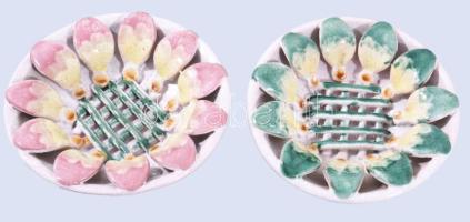 2 db kerámia fali dísztál, kárpátaljai. Kézzel festett, jelzett, hibátlan d: 18 cm