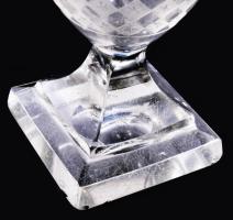 cca 1880-1910 Kosta Boda "Odelberg" talpas pohár. Kézzel csiszolt hutaüveg, jelzés nélkül,...