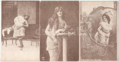 3 db RÉGI nagy méretű erotikus képeslap / 3 pre-1945 large-sized erotic postcards