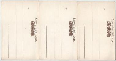 3 db RÉGI nagy méretű erotikus képeslap / 3 pre-1945 large-sized erotic postcards