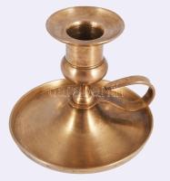 Bronz sétáló gyertyatartó, m: 8 cm
