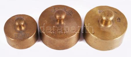 3 darab bronz súly
