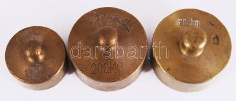 3 darab bronz súly