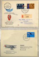 Svájc és Liechtenstein FDC-k, modern alkalmi légi levelek, postatörténeti képeslapok 2 db A4-es és 3...