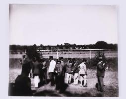 cca 1930-1940 Katonatisztek csoportképe, üvegnegatív, 9x12 cm + róla készült modern előhívás