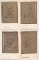 A Mi Jóbarátaink - 8 db régi első világháborús magyar propaganda képeslap, gúnyrajzok Bér szignóval....