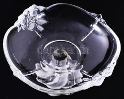 Kristály talpas kínáló, hibátlan, d: 17 cm