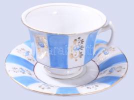 3 darab szecessziós csésze alátéttel, jelzés nélkül, kopással