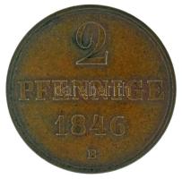 Német államok / Hannover 1846B 2pf Cu "Ernst August" T:AU German states / Hannover 1846B 2 Pfennige Cu "Ernst August" C:AU Krause KM#202.1