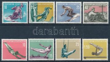 Liechtenstein 1955-1957 Sport II. + IV. sor Mi 334-337 + 353-356 (Mi EUR 130.-)