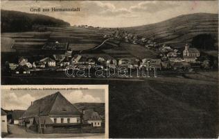 Hermanovice, Hermannstadt; Paul Görlich's Gast- u. Einkehrhaus zum goldenen Hirsch / general view, inn, hotel (EK)
