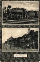 K.u.k. Militärbahn des Eisenbahnregiment. J.L.K. 1914 / WWI Austro-Hungarian K.u.K. military railroad regiment, field railway, locomotive, train. Art Nouveau (EK)