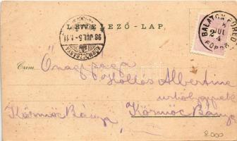 1898 Balatonfüred, Klotild udvar, Ipoly udvar, Templom, Kisfaludy szobor, Tihanyi apátság, Stefánia ...