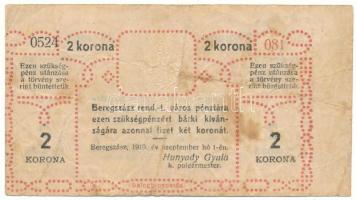 1919. Beregszász 2K szükségpénz szárazpecséttel T:F,VG folt
Adamo BER-1.2