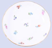 Herendi apróvirág mintás csésze alátéttel, jelzett, kis kopással, d: 13,5 cm