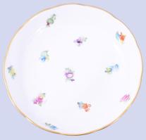 Herendi apróvirág mintás csésze alátéttel, jelzett, kis kopással, d: 13,5 cm