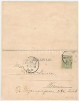 1903 Balatonfüred. 2-részes kihajtható panorámalap, Kampmann H. kiadása / 2-tiled folding panoramaca...