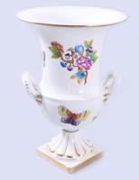Herendi Viktória mintás talpas váza, talp illeszkedésénél kis repedésvonallal, pattogzásokkal, jelzett, m: 23,5 cm