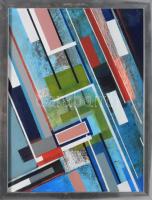 Koppány Attila (1947-): Diagonális kompozíció, 2025. Akril, vászon. Jelzett a hátoldalán. 40x30 cm. ...