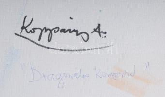 Koppány Attila (1947-): Diagonális kompozíció, 2025. Akril, vászon. Jelzett a hátoldalán. 40x30 cm. ...