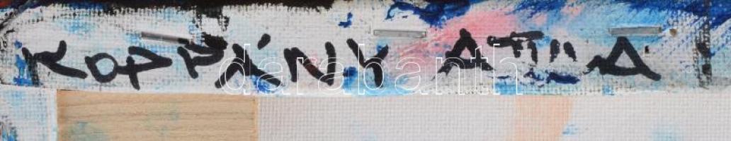 Koppány Attila (1947-): Diagonális kompozíció, 2025. Akril, vászon. Jelzett a hátoldalán. 40x30 cm. ...