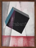 Koppány Attila (1947-): Alapkő, 2024. Akril, vászon. Jelzett a hátoldalán. 40x30 cm. Fakeretben.