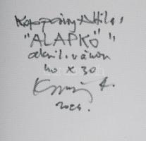 Koppány Attila (1947-): Alapkő, 2024. Akril, vászon. Jelzett a hátoldalán. 40x30 cm. Fakeretben