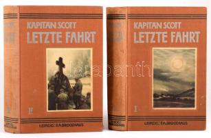 Kapitän Scott Letzte Fahrt I-II. Leipzig, 1919, Brockhaus. Kiadói egészvászon kötés, kopottas állapotban / linen binding, damaged condition