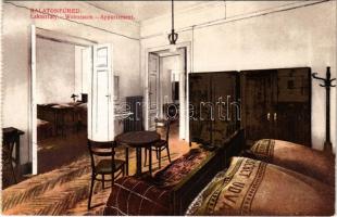 Balatonfüred, Fürdő, lakosztály, belső - képeslapfüzetből