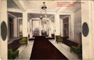 1918 Balatonfüred, Fürdő, belépő, lépcsőház, belső - képeslapfüzetből (EK)