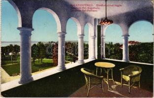 1915 Balatonfüred, Erzsébet udvari loggia - képeslapfüzetből (kicsit ázott sarok / slightly wet corner)