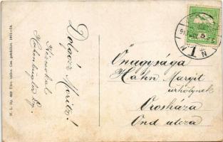 1913 Versec, Werschetz, Vrsac; Ferenc József tér, Steiner Simon üzlete. W. L. Bp. 603. / square, sho...