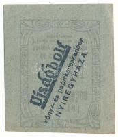 1920 k. Nyíregyháza "Az Ujságbolt" 20f értékű utalvány, világosabb kék papír T:AU,XF
Adam...