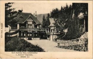 1907 Rozsnyó, Roznava (Gömör); Gróf Andrássy Géza vadászkastélya a Szulova hegytetőn (Rozsnyói hegység). Falvi Jenő kiadása / castle, hunting lodge at Súlová in the Volovec Mountains (Volovské vrchy) (EB)