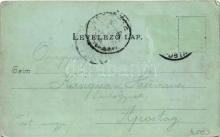 1900 Balatonfüred, uszoda este holdfényben. Köves és Boros kiadása (EB)