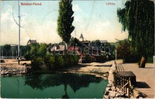 1908 Balatonfüred, part részlet, Vaszary villa tornya. Koller Károly József kiadása (fl)