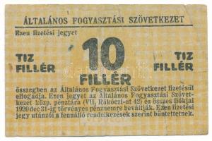 1920. Budapest 10f "Általános Fogyasztási Szövetkezet", hátoldalon bélyegzéssel T:F Adamo BUC-6.1