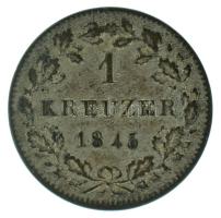 Német Államok / Württemberg 1845. 1kr billon T:AU German States / Württemberg 1845. 1 Kreuzer billon C:AU Krause KM#590