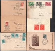 8 db magyar levél, köztük alkalmi bélyegzések is, hozzá 5 db osztrák küldemény, köztük céglyukasztások is