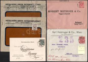 8 db magyar levél, köztük alkalmi bélyegzések is, hozzá 5 db osztrák küldemény, köztük céglyukasztás...