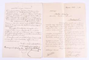 1912-1913 Bolla Mihály (1850-1916) miniszteri tanácsosnak címzett, a feketehegyi evangélikus kápolna...