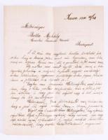 1912-1913 Bolla Mihály (1850-1916) miniszteri tanácsosnak címzett, a feketehegyi evangélikus kápolna...