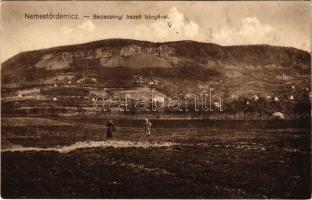 1941 Badacsonytördemic, Nemestördemic; látkép a badacsonyi bazaltbányával. Rechnitzer Lajos kiadása, Kálmán fényképész felvétele (fl)