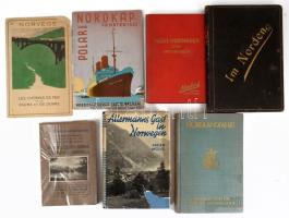 Norvégiával és más északi országokkal kapcsolatos könyvek, nyomtatványok:  West-Norwegen und Spitzbergen. Führer für Schiffsreisende. Bearbeitet von Kapitän C. Herbert und Otto Neubert; IV. Flottenvereinreise: Schweden, Finnland, Russland; Nordkapfahrten 1933; West-Norwegen und Spitzbergen; Nordlandfahrt; stb. Kötetenként változó kötésben és állapotban.