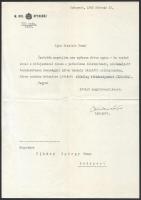 1940 Márkus László drámaíró, kritikus, színházi és filmrendező, az Operaház igazgatója autográf aláírással ellátott levele Ujházy György (1895-1971) író, újságíró. forgatókönyvíró részére