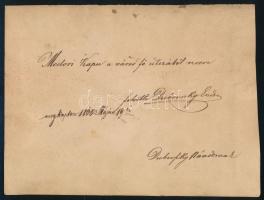 1868 Modor szab. kir. város elővárosa (a kapu a főutcából nézve), fotó kartonon, Dubovszky Endre fel...