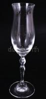 Ólomkristály pezsgős pohár garnitúra, 6 darab, hibátlan, eredeti dobozában, m: 23 cm