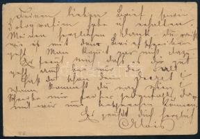 ~1871 Díjjegyes levelezőlap "1 SZ. M. K. MOZGÓ POSTAHIVATAL" - kék "HORIC" / Böh...