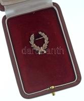 1990-1999. "Széchenyi-díj" zománcozott Ag kitűző, hátoldalán "SZÉCHENYI-DÍJ" felirat, verdejel, fémjel, eredeti dísztokban (25x22mm) T:AU NMK 731a